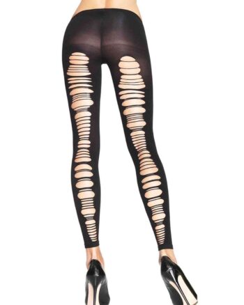Shredded Back Opaque Footless Tights