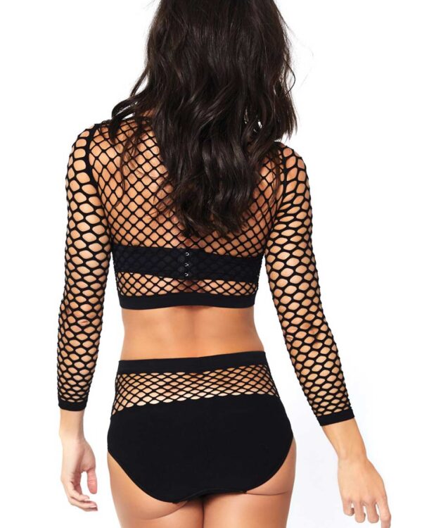 Industrial Net Crop Top & Hi Waist