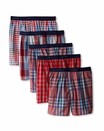 Hanes Classic Men's 5-Pack Yarn Dyed Woven Boxers