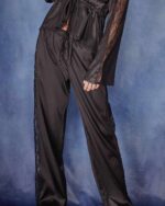 India Satin tie front Luxury PJ set