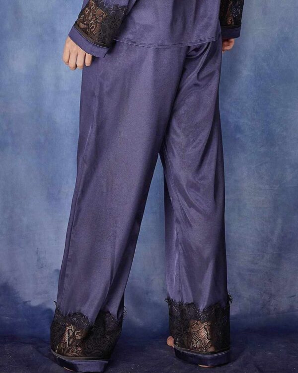 Emmy Satin and Lace Trim Luxury PJ Set