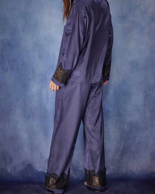 Emmy Satin and Lace Trim Luxury PJ Set