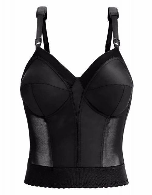 OO  Exquisite Form Exquisite Form Fully Front Close Wire-Free Longline  Posture With Lace Bra - Black