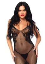 Seamless Net and Lace Lattice Body Con Dress