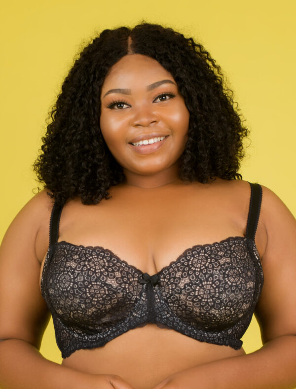DORINA Abigail Curves 2 Pack Balcony Non Padded Bra, Black/Black