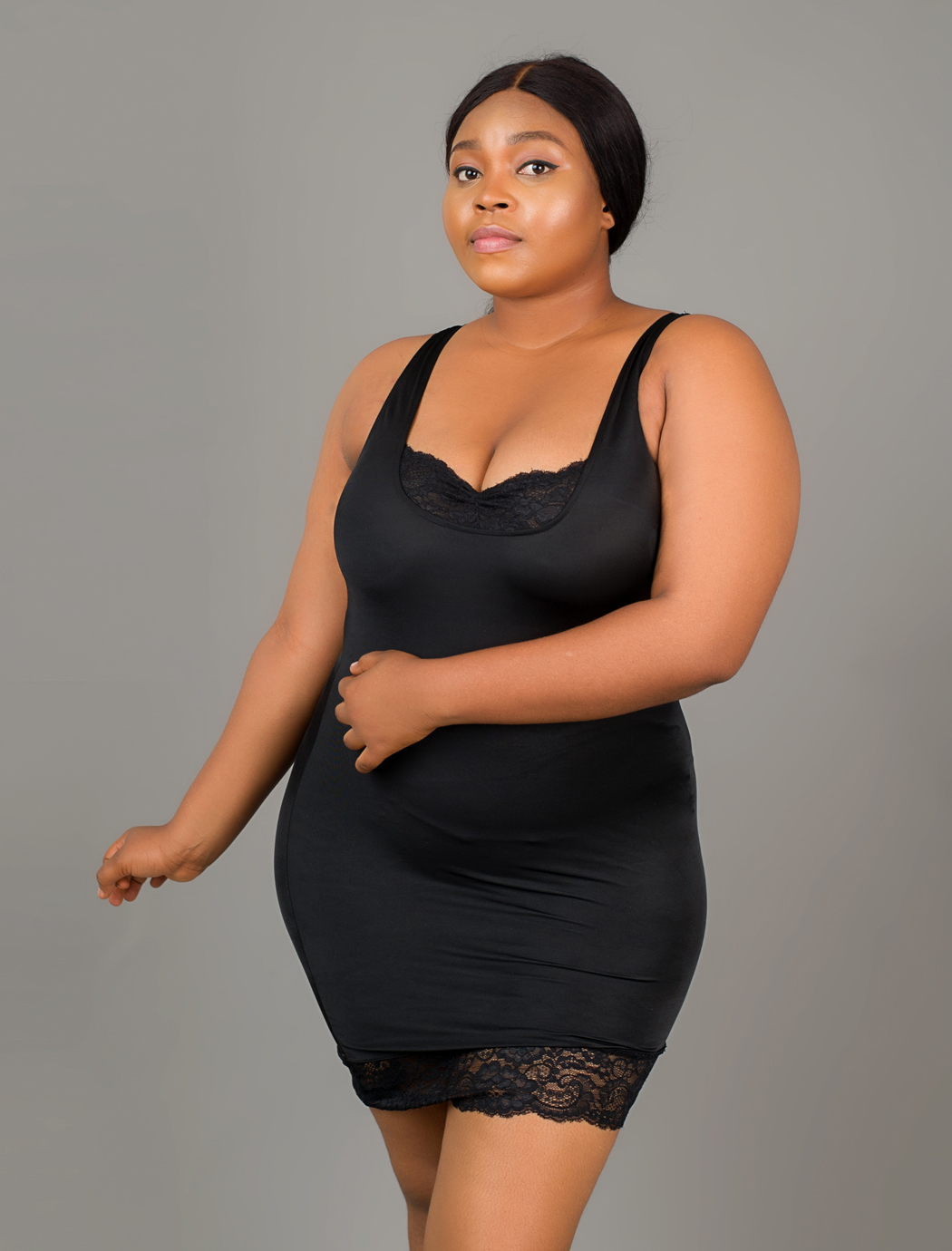 Lace Trim Fascination Slip, Black Lace Trim Fascination Slip, Black