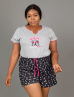 Rose S'il Vous Plait Short Sleeve V Neck Pyjamas Set