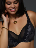 Sculptresse Katya High Apex Balconnet Bra in Black/Pink FINAL SALE