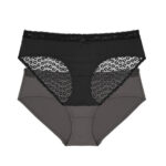 DORINA Pack of 2 Kendra Animal Briefs, Grey / Black