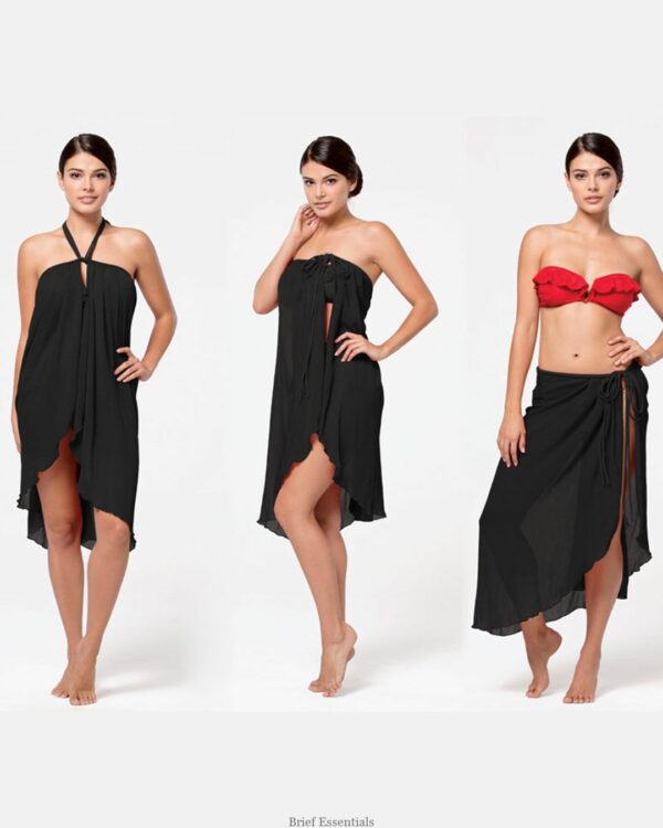 Malibu Beach 3 Way Chiffon Dress, Black