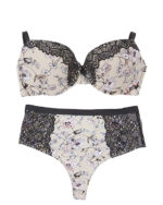 The Angelina Floral Push Up Bra & Retro High Waist Thong Set