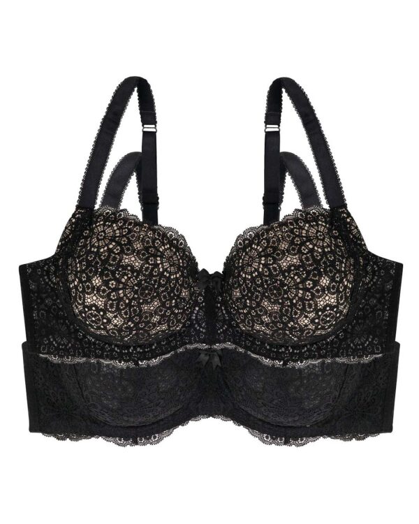 DORINA Abigail Curves 2 Pack Balcony Non Padded Bra, Black/Black