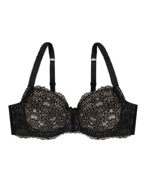 DORINA Abigail Curves 2 Pack Balcony Non Padded Bra, Black/Black