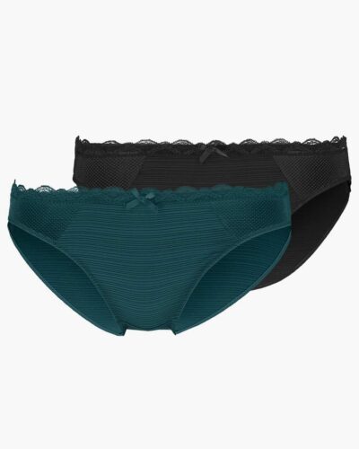 DORINA Paula 2 Pack Briefs, Black/Dark Green