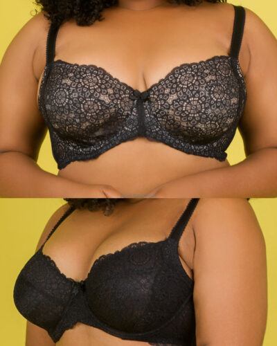 DORINA Abigail Curves 2 Pack Balcony Non Padded Bra, Black/Black