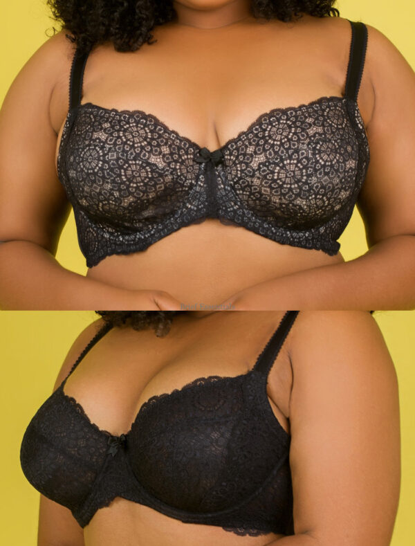 DORINA Abigail Curves 2 Pack Balcony Non Padded Bra, Black/Black