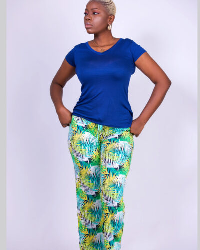 Double Fun PJ Set Floral Print Navy