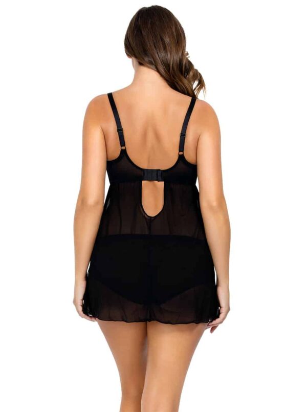 Parfait Lulu Babydoll & G-String,  Black/Pewter