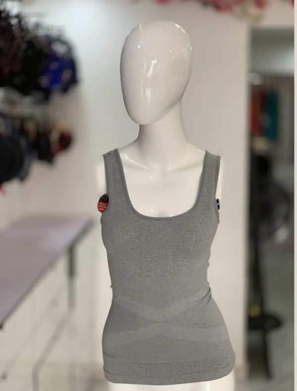 Ribbed Seamless 2 Pack Shaper Tank, Grey/Black