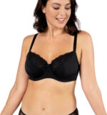 DORINA Curves Faith Pack of 2 Unlined Wire Bras, Black/Red