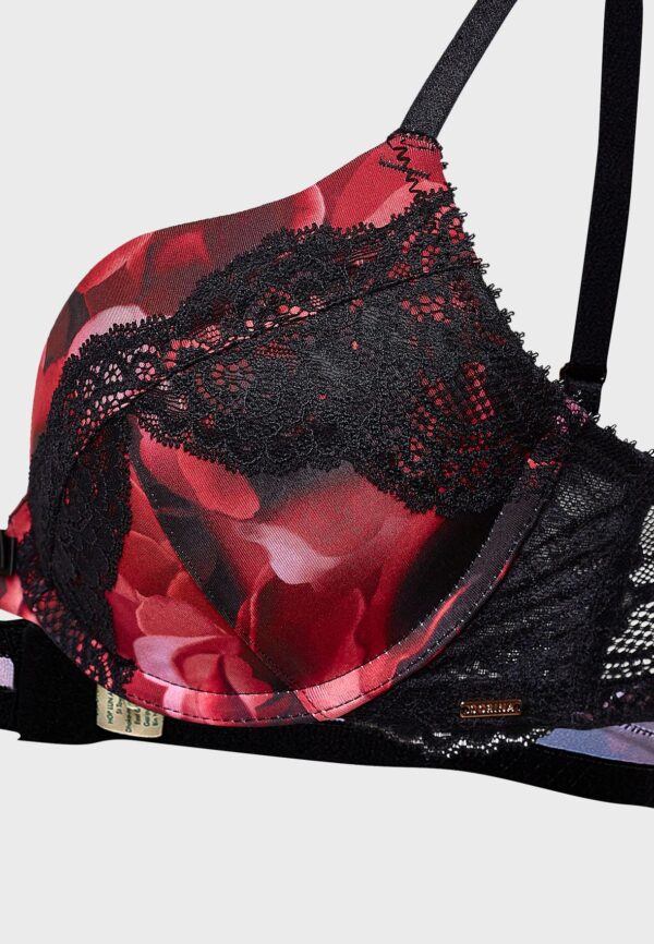 DORINA Rivera Floral Push Up Demi Bra, Red Floral