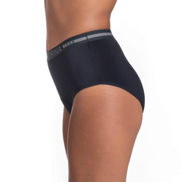 DORINA 2 Pack Midi High Waist Period Panties, Black/Black