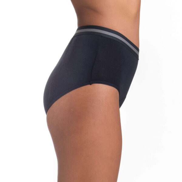DORINA 2 Pack Midi High Waist Period Panties, Black/Black