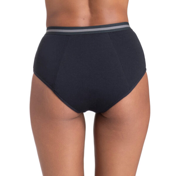 DORINA 2 Pack Midi High Waist Period Panties, Black/Black