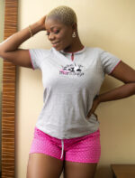 Fun Conversational Short Sleeve V Neck PJ Set