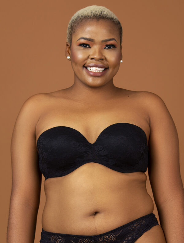 DORINA Michelle Strapless Multiway Lace Balcony Bra, Black