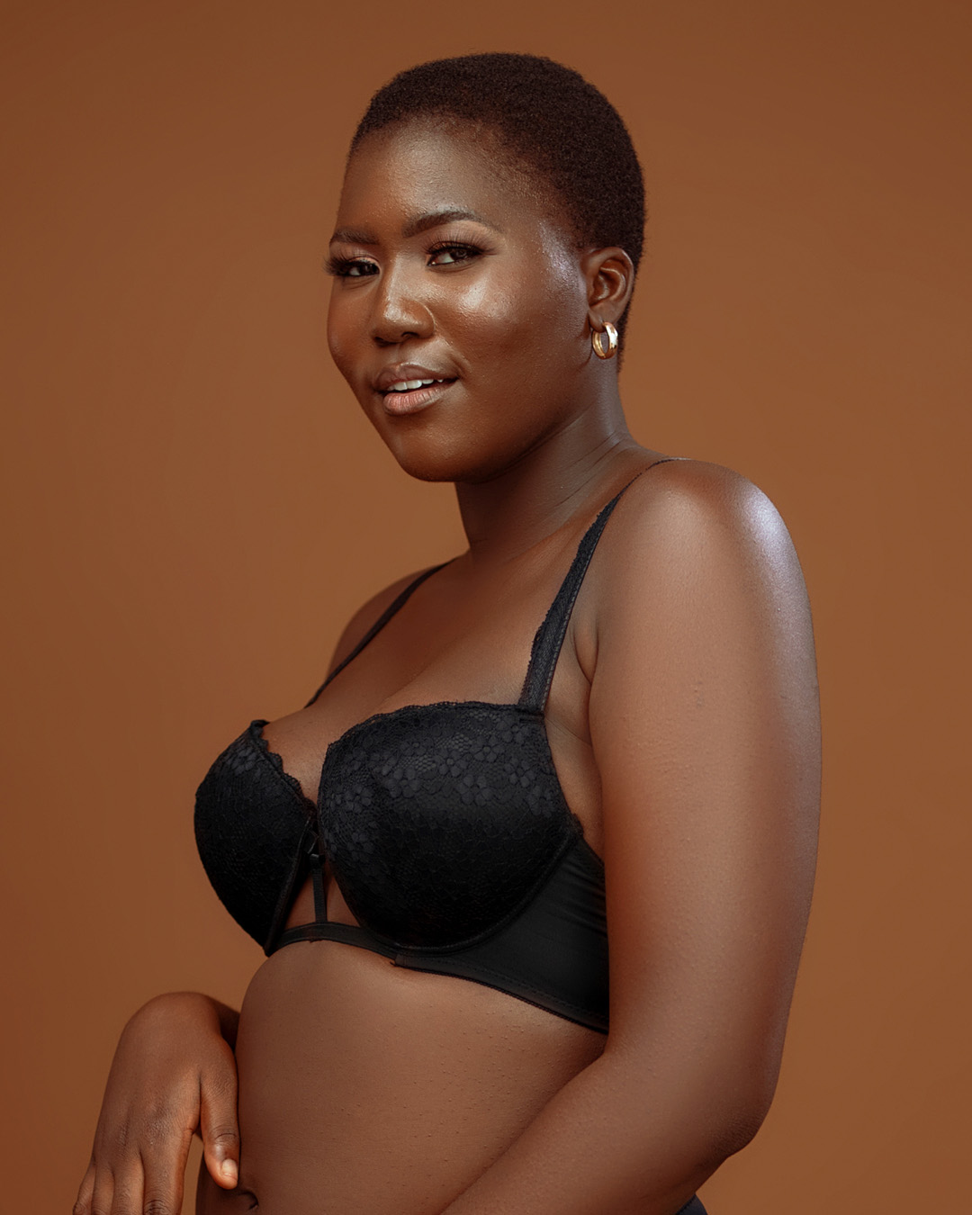 J5866-blk (2) Angel Floral Lace Super Push Up Bra, Black - Image 2