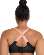 Parfait Active Energy Unlined Sports Bra, Black With Pink Blush - Image 2