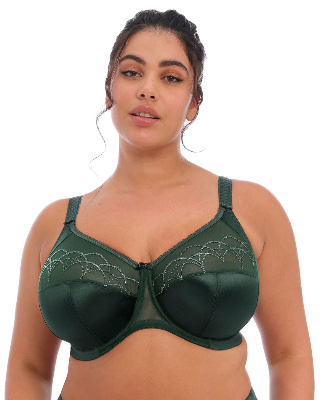 Push-up 2-tone Demi Bra - Pine Green