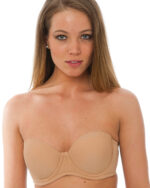 QT Strapless Convertible Bra, Mocha