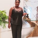 Gorsenia Good Night Embroidered Satin Pyjamas Cami & Long Pants