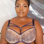 Gorsenia Allison Embroidered Full Cup Harness Bra, Navy