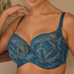 Panache Jasmine Balconnet Bra, Teal Botanical