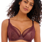 FREYA Tailored Underwire High Apex Plunge Bra, Dark Cherry