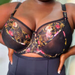 Gorsenia Chiara Black Floral Full Cup Bra, K755
