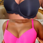 DORINA Estelle Pack of 2 Light Padded Demi Bras, Black/Pink