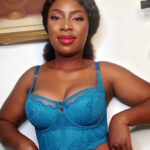 DORINA Esme Light Padded Cut & Sewn Bustier Longline Bra, Blue