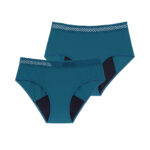 DORINA Vega Eco-Moon Pack of 2 Hipster & Midi Period Panties, Blue