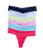 No Limits Cotton Thong, Pack of 6 - Black/ Blue / Orange / Green / Lilac/ White - Image 3
