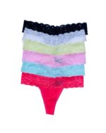 No Limits Cotton Thong, Pack of 6 - Black/ Blue / Orange / Green / Lilac/ White