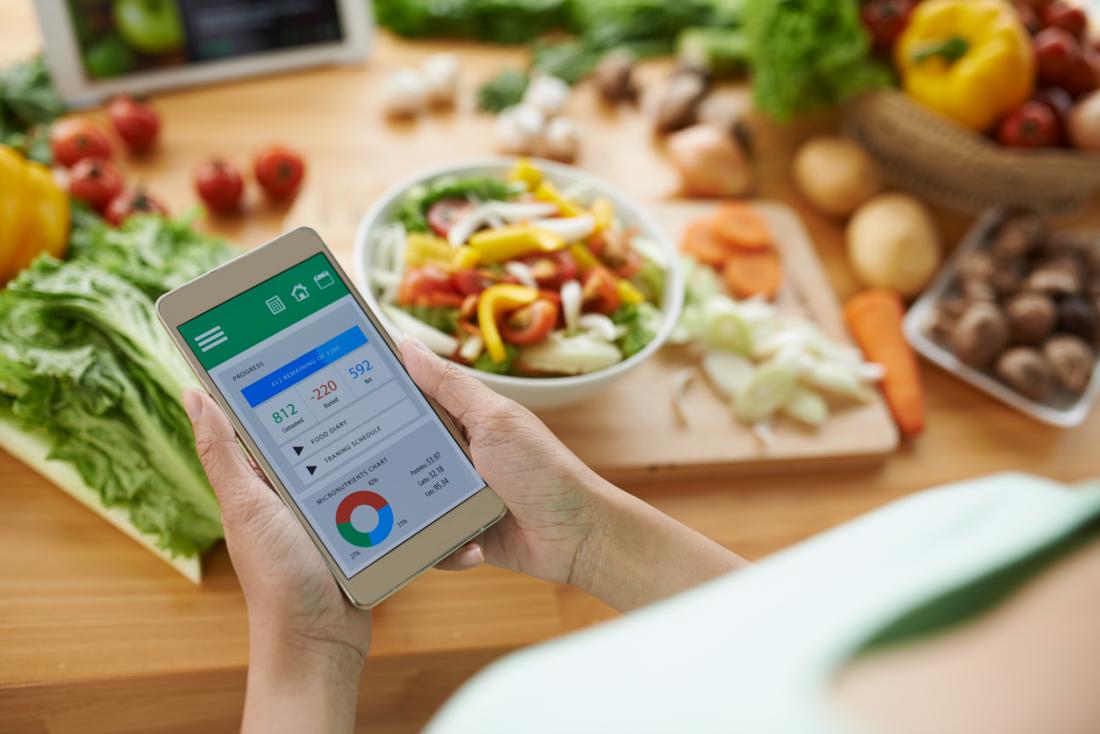 Person using calorie counter