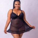 Red Carpet Ready Chemise & G-String Set, Black