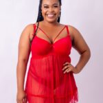 Essentials Dot Your Eyes Chemise & G-String Set, Red