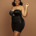 PowerSculpt Slim Latex Sheer Butt Lifter Strapless Bodysuit