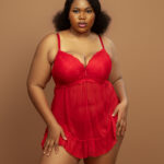 Red Carpet Ready Chemise & G-String Set, Red