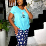 Essentials Maddie V-Neck Capri Pajama Set, T512